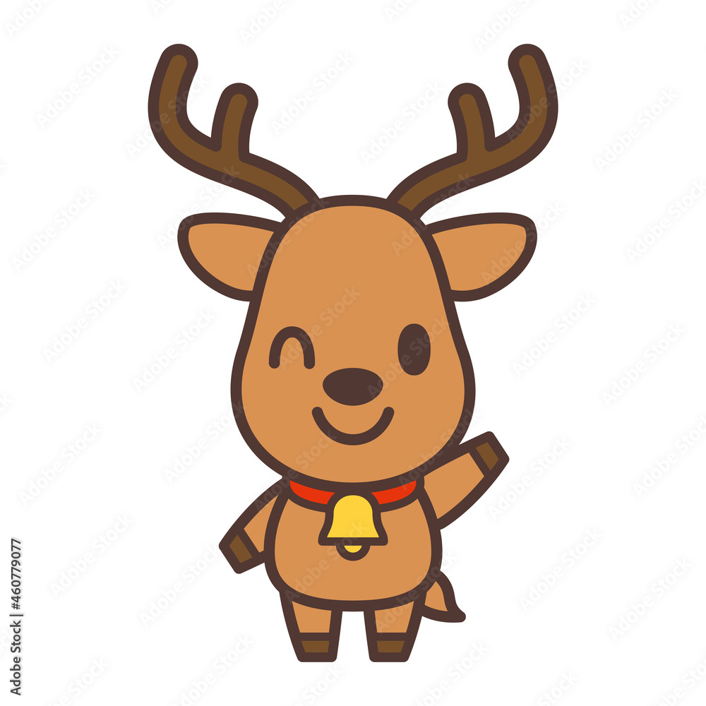 かわいいトナカイのキャラクター Cute reindeer character vector illustration かわいいトナカイのキャラクター Cute reindeer character vector illustration