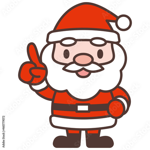 指差し　かわいいサンタクロースのキャラクター　cute Santa Claus character pointing