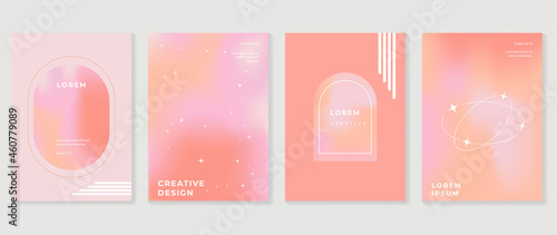 Fluid gradient background vector. Cute and minimalist style posters, Photo frame cover with pastel colorful geometric shapes and liquid color. Modern wallpaper design for social media, idol poster.