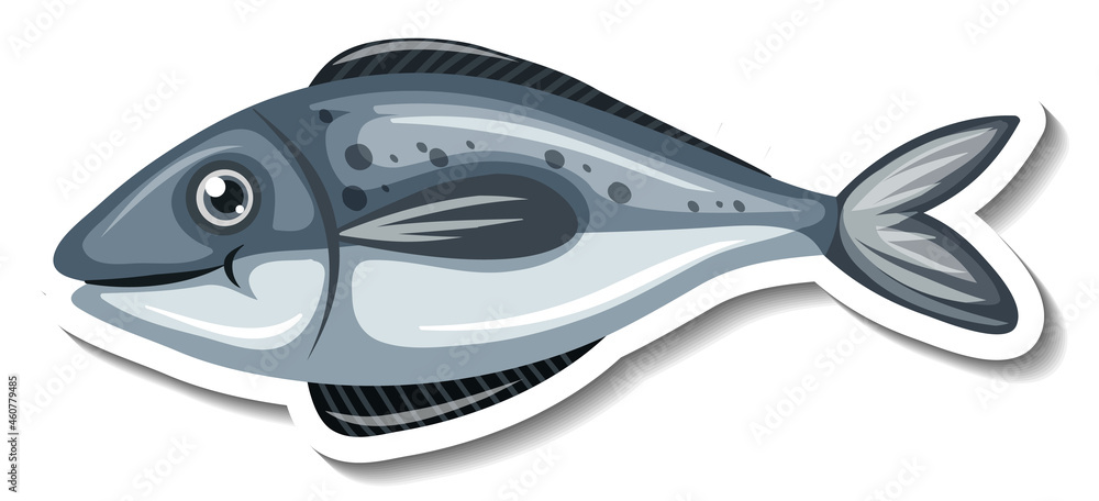 Sticker template with a fish in cartoon style isolated Sticker template with a fish in cartoon style isolated