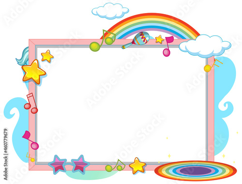 Cute unicorn cartoon character with fantasy elements