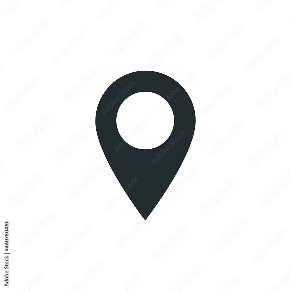 pin point icon. black map location pointer symbol isolated on white background pin point icon. black map location pointer symbol isolated on white background