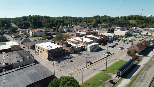 corbin kentucky aerial high over the city, small town usa, small town america, middle america photo