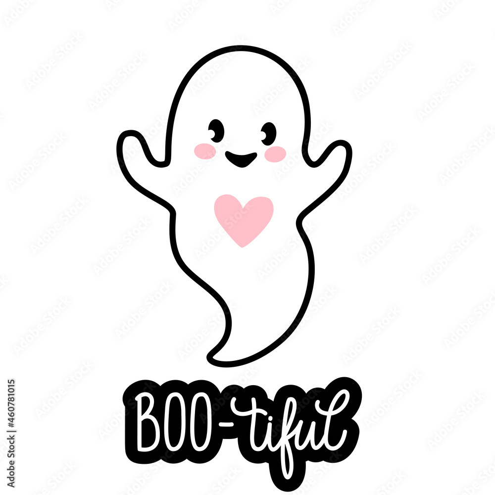 Cute Halloween Ghost illustration. Vector Cartoon spooky character. Cute Halloween Ghost illustration. Vector Cartoon spooky character.