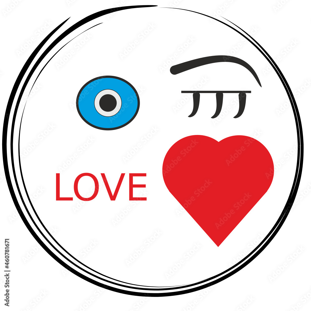 Face Wit Eye's And Heart As T-Shirt Print Face Wit Eye's And Heart As T-Shirt Print