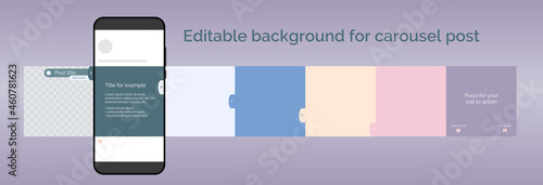 Template for carousel post in social network