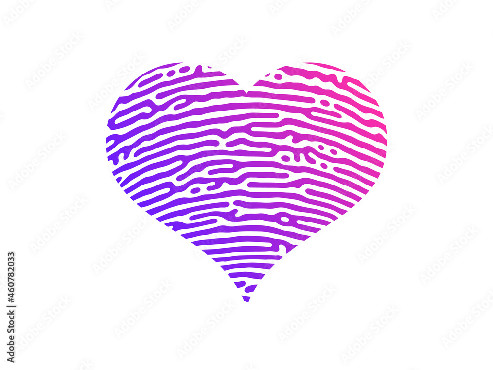 Fingerprint heart silhouette Fingerprint heart silhouette