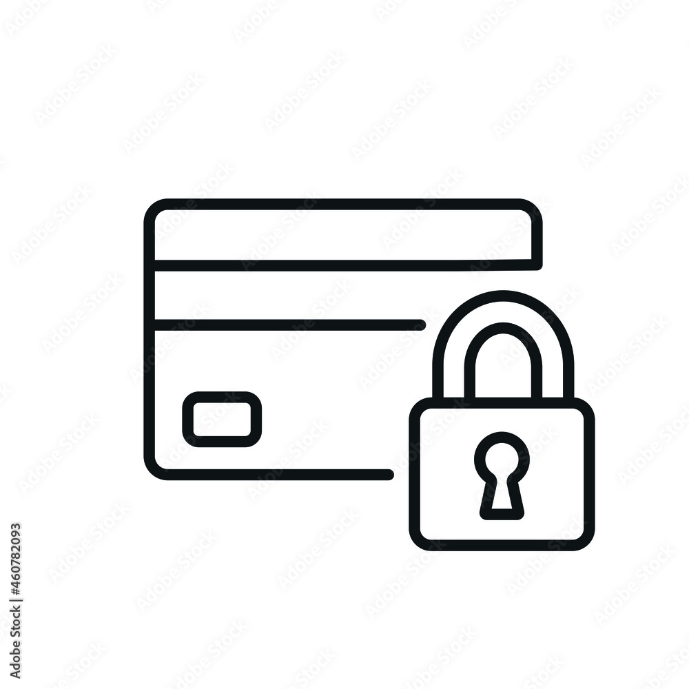 Blocked bank card linear icon. Thin line customizable illustration. Vector isolated outline drawing. Editable stroke