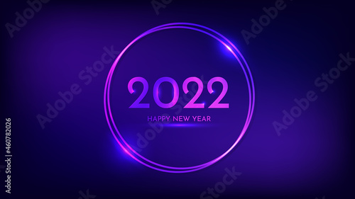 2022 Happy New Year neon background © dniprodd