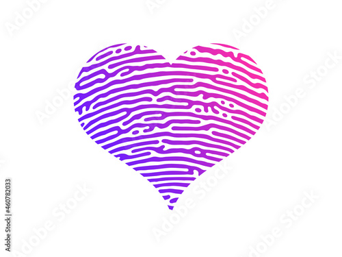 Fingerprint heart silhouette