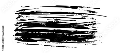 Black brush stroke on white background