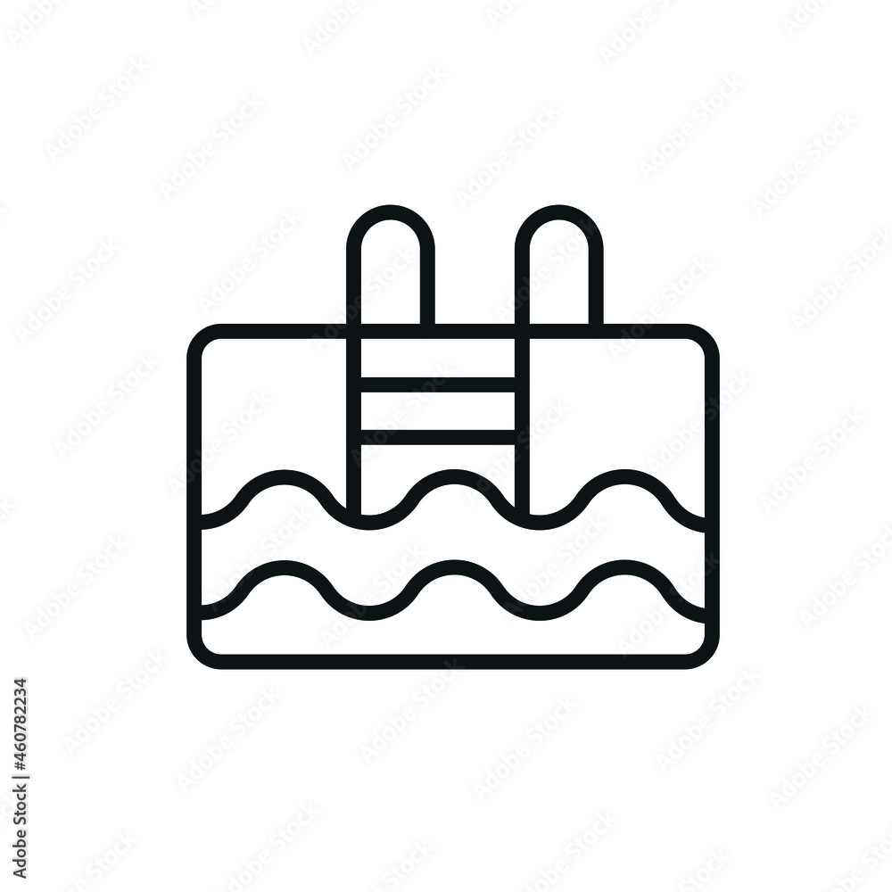 Swimming pool linear icon. Thin line customizable illustration. Vector isolated outline drawing. Editable stroke Swimming pool linear icon. Thin line customizable illustration. Vector isolated outline drawing. Editable stroke