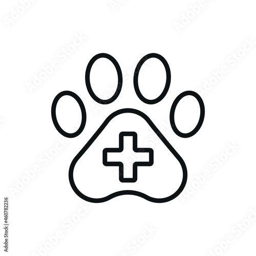 Veterinary pharmacy linear icon. Thin line customizable illustration. Vector isolated outline logo drawing. Editable stroke