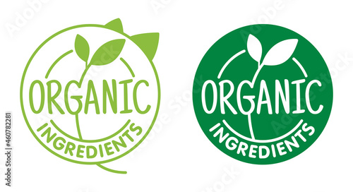 Organic Ingredients round and flat stamp