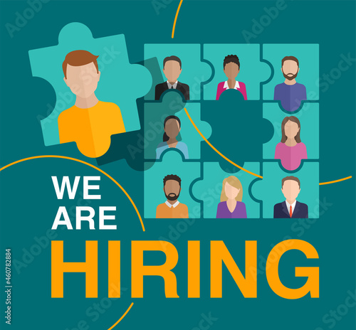 We are Hiring banner - candidates as puzzle piece