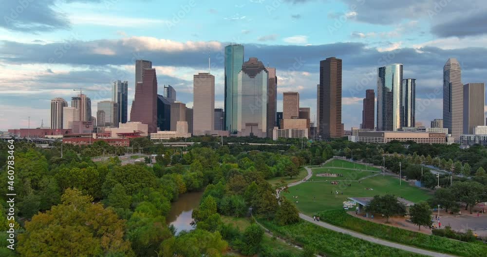 Aerial view of downtown Houston skyline Aerial view of downtown Houston skyline