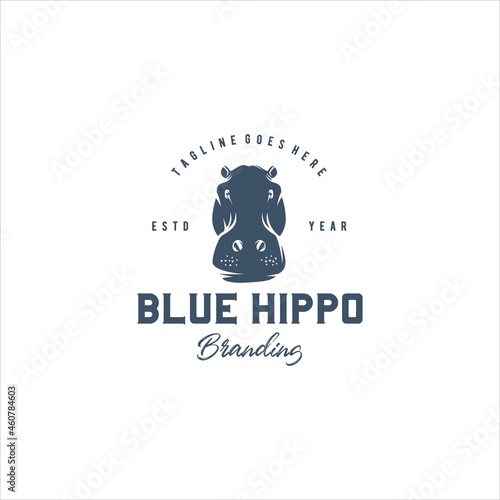 Hippo Hippopotamus Logo Design Vector Image