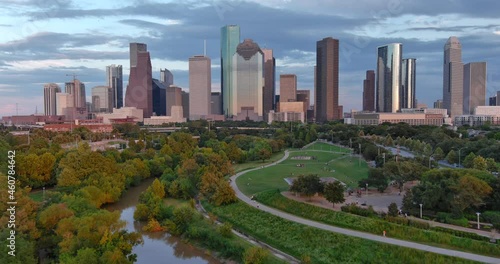 Breathtaking 4K Drone Footage of Downtown Houston Skyline