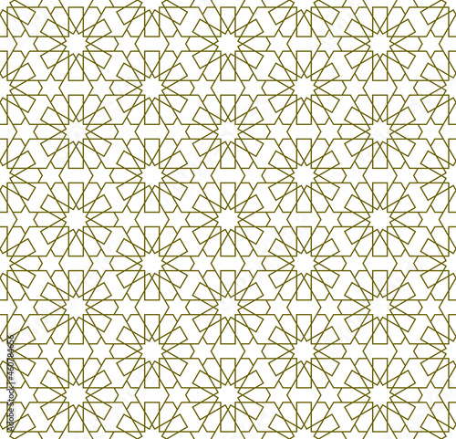 Seamless arabic geometric ornament in brown color.