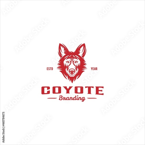 Fox Coyote Head Logo Design Vector Image