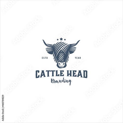 Bull Cow Cattle Head Logo Design Vector Image