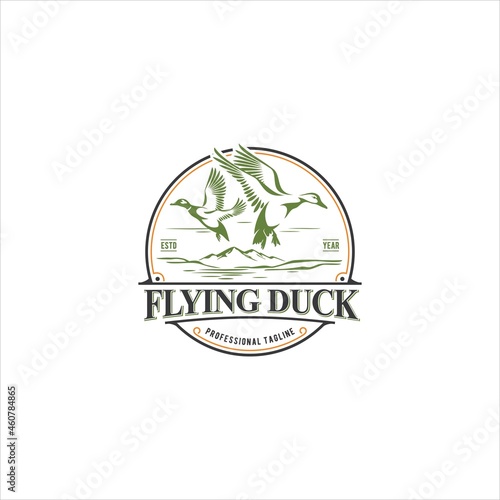 Duck Mallard Fowl Bird Logo Design Vector Image