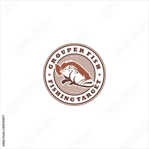 Grouper Giant Goliath Fish Logo Design Vector Image