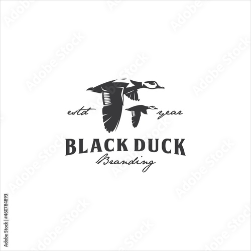 Duck Fowl Bird Vintage Logo Design