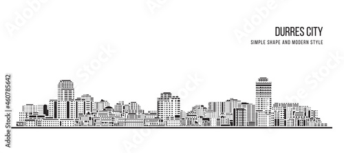 Cityscape Building Abstract Simple shape and modern style art Vector design - Durres city