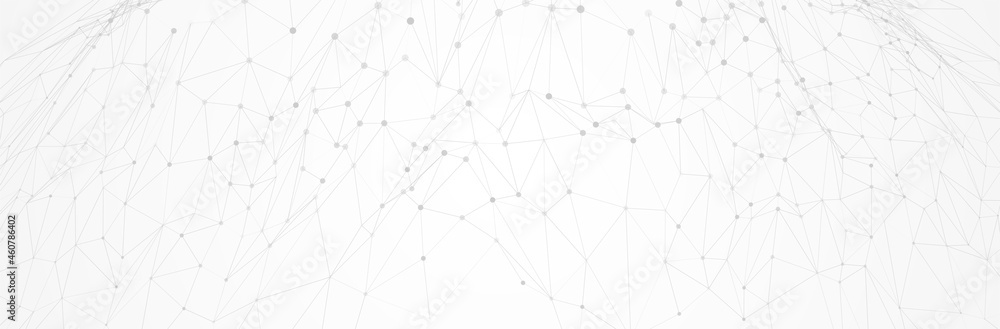 White Gray background. 3d dotted surface. Futuristic landscape. Technology presentation backdrop. Vector illustration