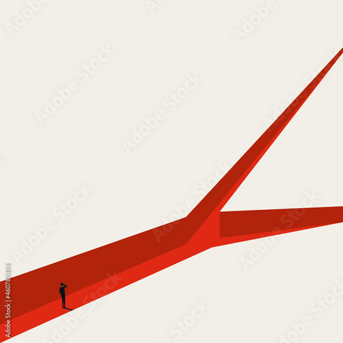 Business decision and choice vector concept. Symbol of thinking, challenge, opportunity. Minimal design illustration