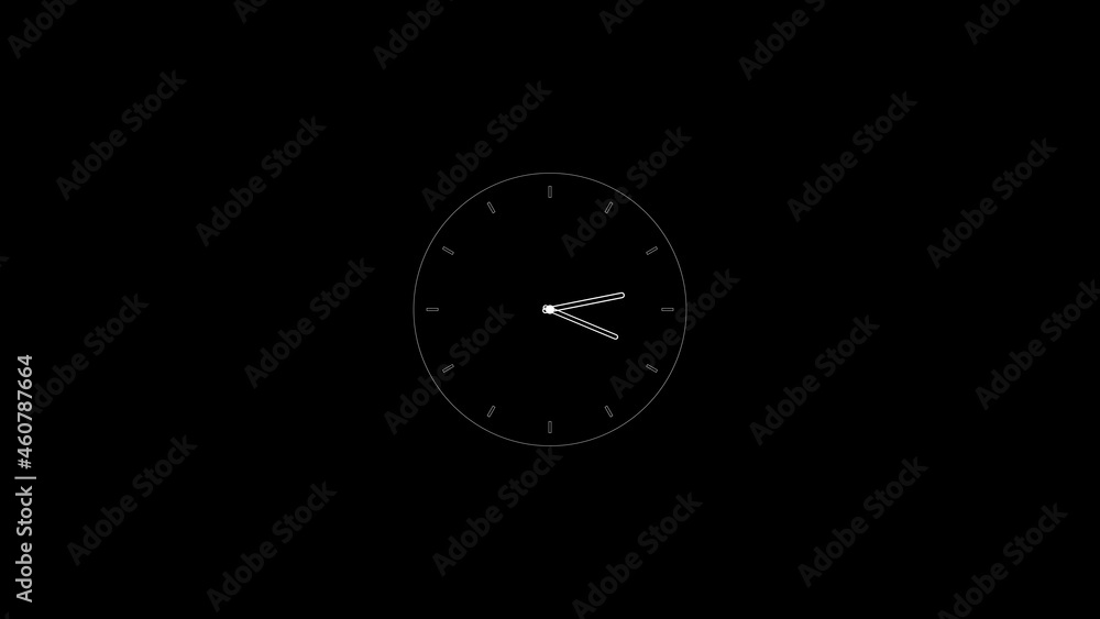 Time clock isolated icon for watch design. Clock icon in flat style, timer on black background. Business watch. Time clock isolated icon for watch design. Clock icon in flat style, timer on black background. Business watch.