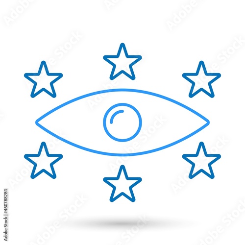 Star eye icon isolated object. Vector illustration.