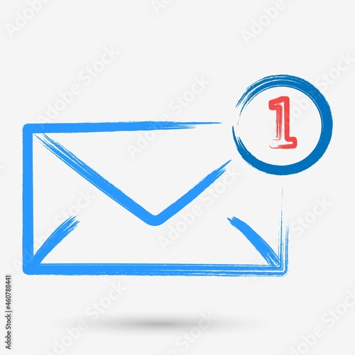 Message icon brush isolated object. Vector illustration.