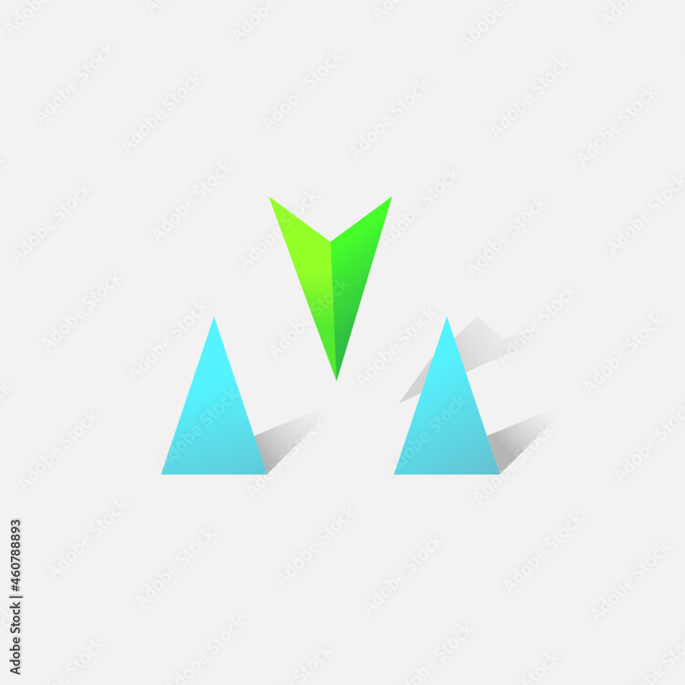 letter MV or VM with negative space letter MV or VM with negative space