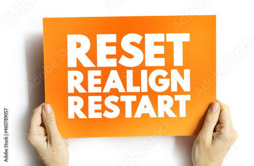 Obraz na płótnie Reset Realign Restart text card, concept background