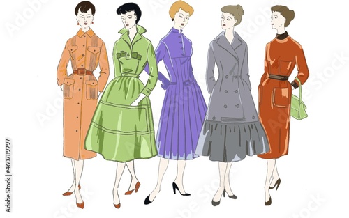 illustration of a vintage model