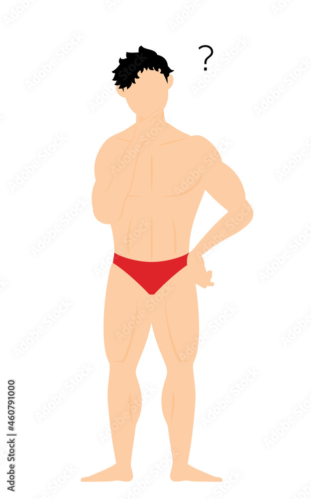 Fototapeta premium 首をかしげて疑問を持つボディビルダーの男性