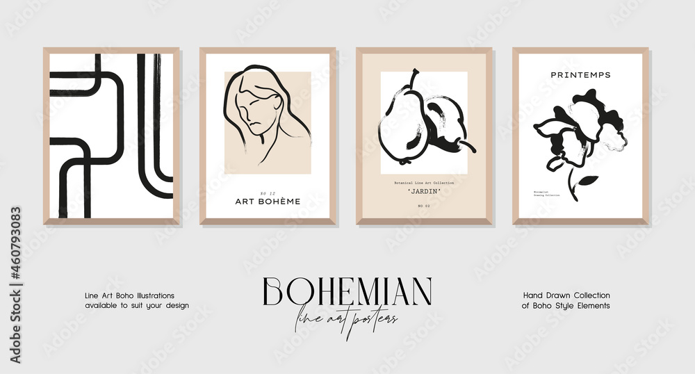 Abstract boho style art prints posters collection Abstract boho style art prints posters collection