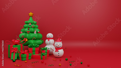 3d illustration merry christmas concept blank background