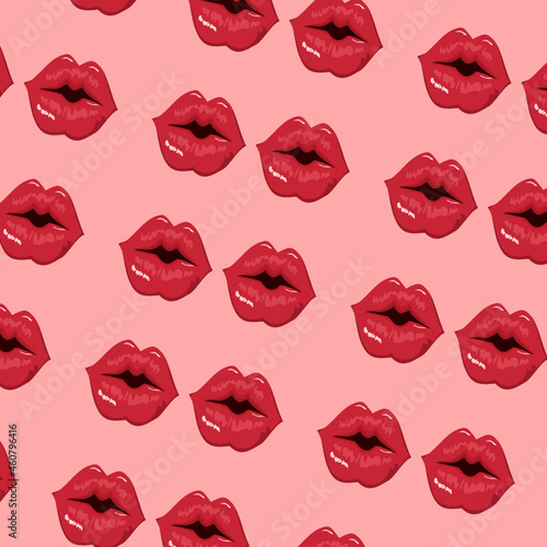 simple pattern kiss lip, red lip