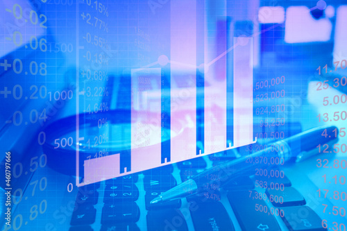 business investment, stock market trading analytics concept