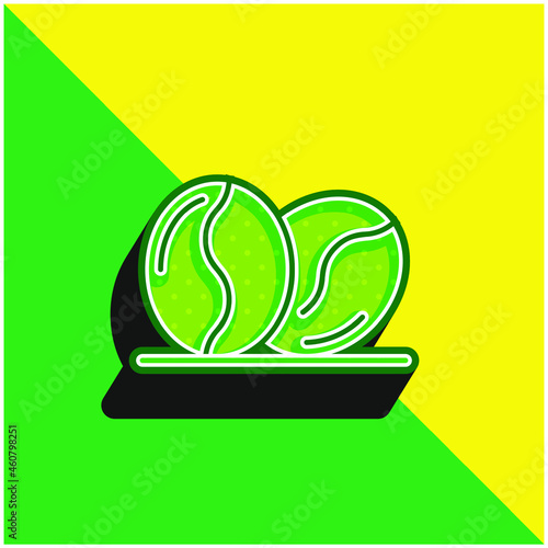 Beans Green and yellow modern 3d vector icon logo