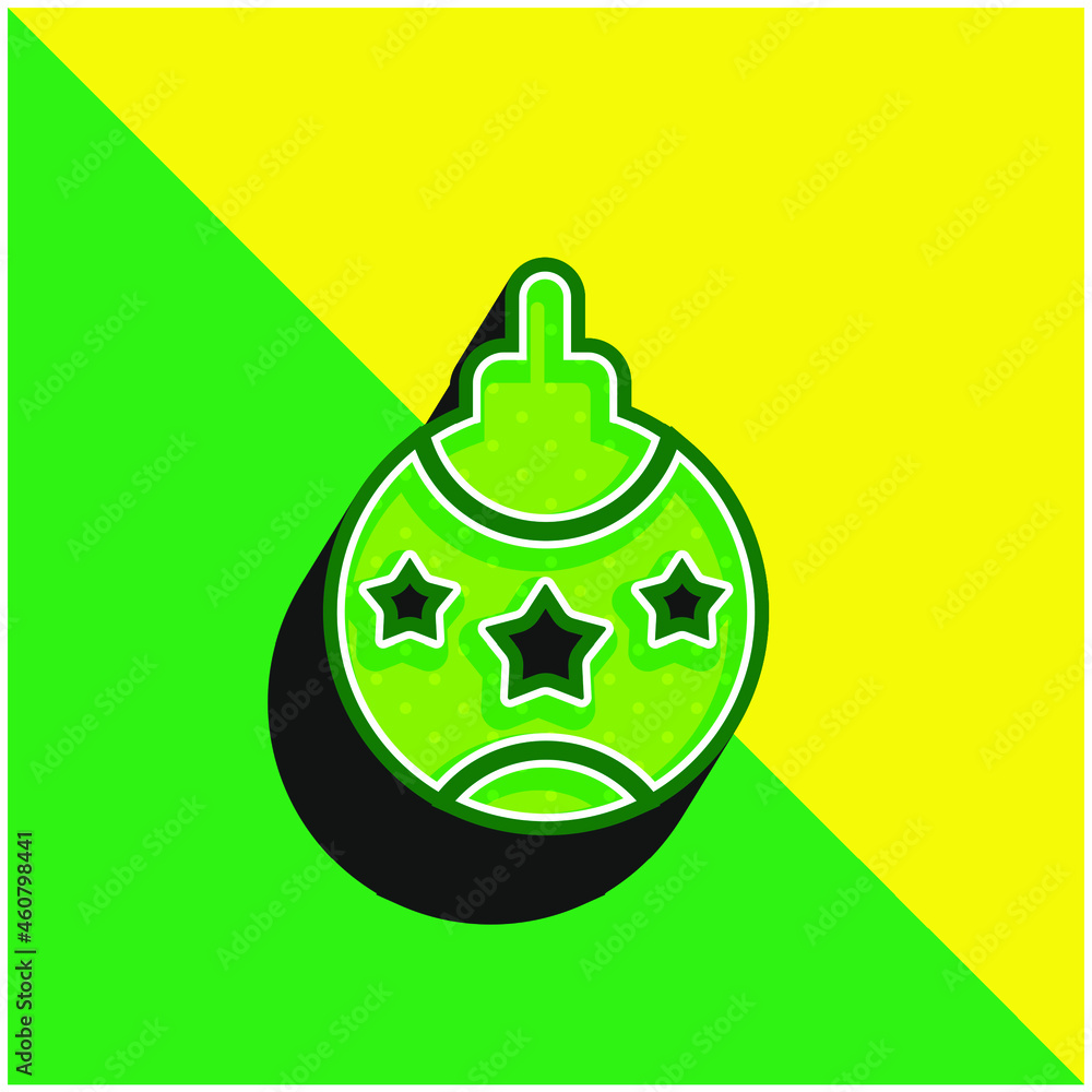 Bauble Green and yellow modern 3d vector icon logo Bauble Green and yellow modern 3d vector icon logo