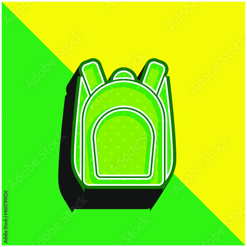 Bag Green and yellow modern 3d vector icon logo