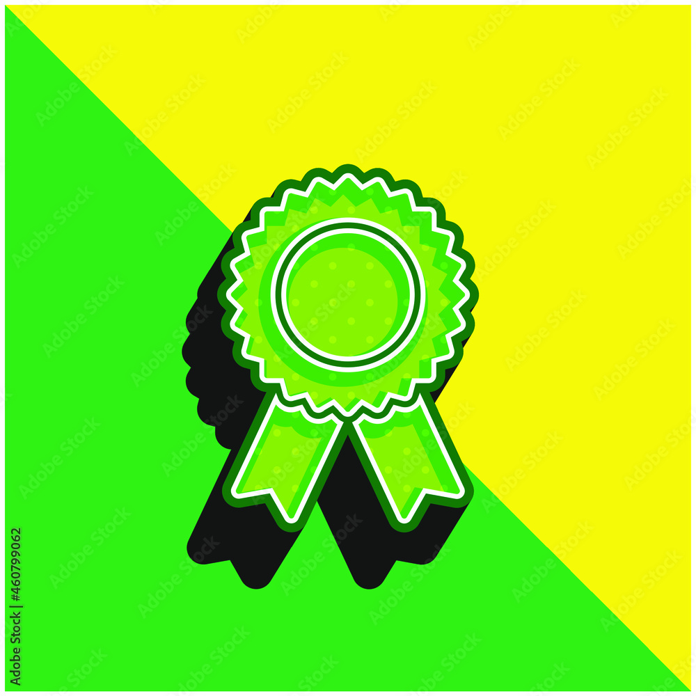 Badge Green and yellow modern 3d vector icon logo Badge Green and yellow modern 3d vector icon logo