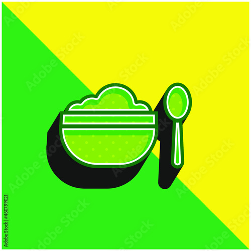 Baby Food Green and yellow modern 3d vector icon logo