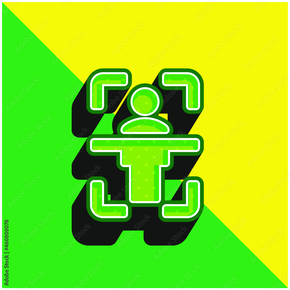 Body Scan Green and yellow modern 3d vector icon logo