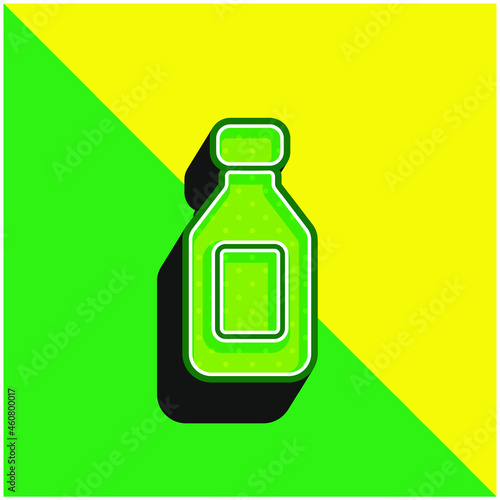 Bottle Green and yellow modern 3d vector icon logo