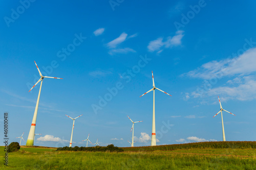 wind turbines in the rural landscape